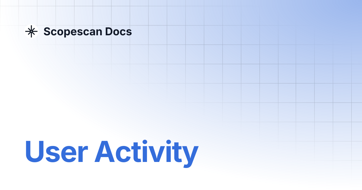 User Activity | Scopescan Docs