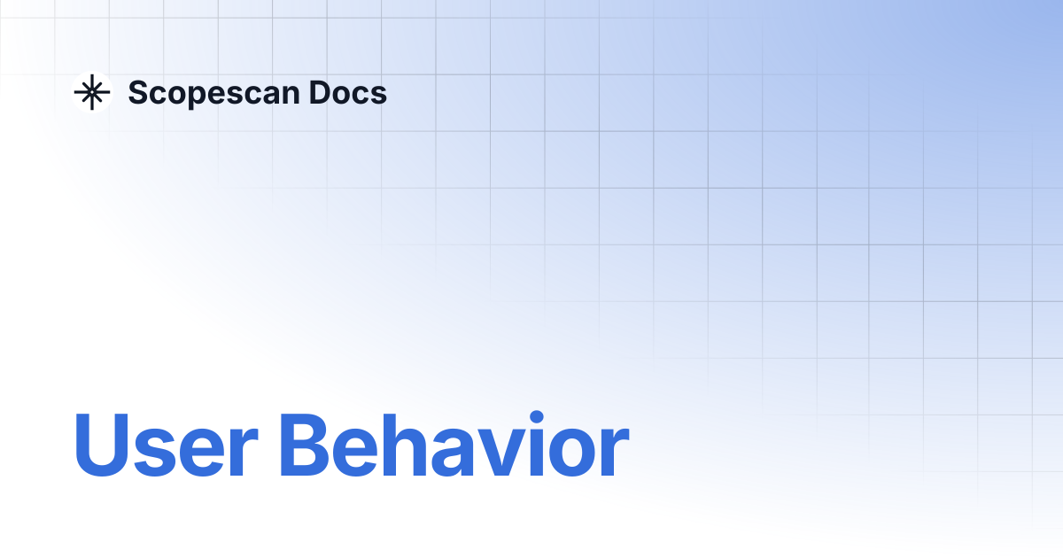 User Behavior | Scopescan Docs
